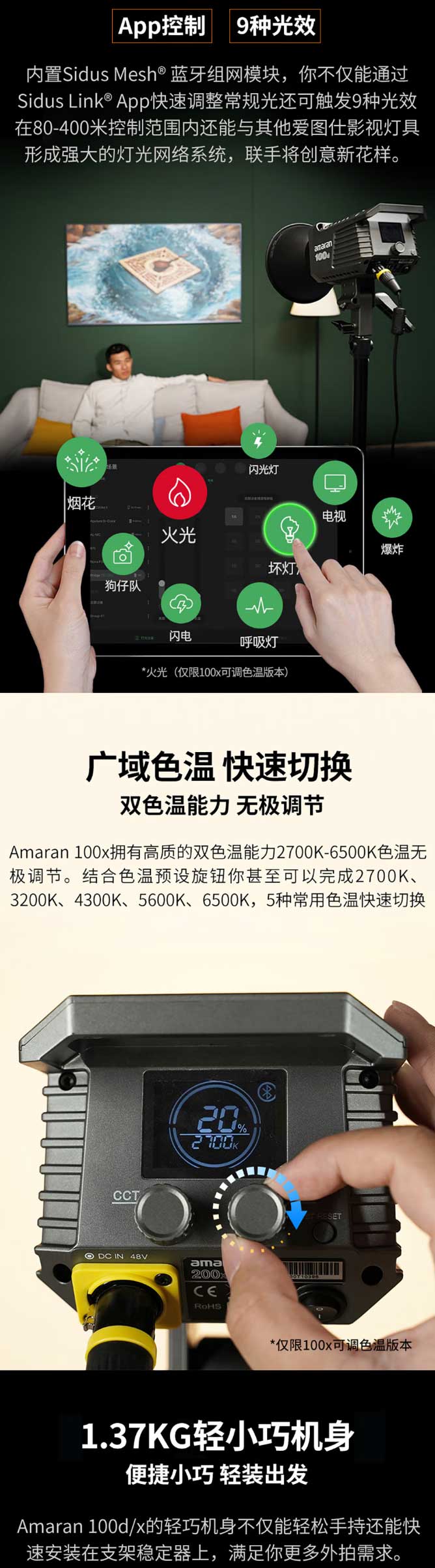 【愛圖仕amaran-100d】愛圖仕（Aputure）amaran-100d-LED補光燈-直播視_02.jpg